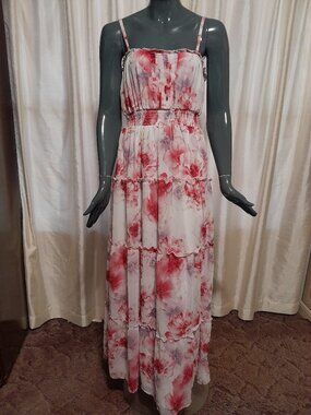 Floral Maxi Dress by GUESS Summer Sundress Cottagecore Size L